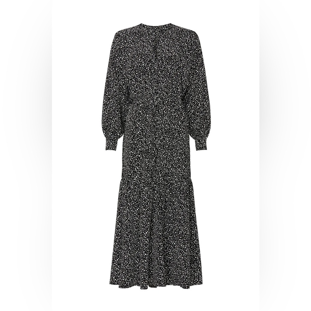 316M RTR Sweet Baby Jamie Black Ditsy Long Sleeve Boho Maxi Dress - Size: XS - Picture 3 of 8